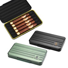 Lubinski 5 Count Cigar Travel Cigar Case Crash Proof Humidor Metal Luxury Gift