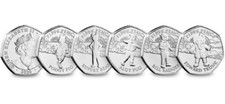 2020 Isle of Man Rupert the Bear 100th Anniversary 50p Coins - Uncirculated