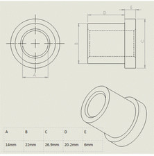 CRUSTEEL GUIDE BUSH  22X14X27 Hasco  DMS Injection Mould Tool 22mm