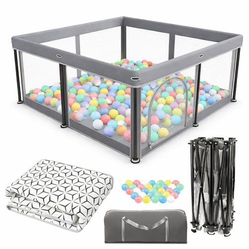 Foldable baby playpen with mat - foldable,