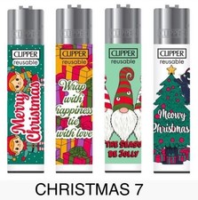 4 x Clipper Lighters CHRISTMAS V7  Gas Lighter Refillable YOU GET ALL 4