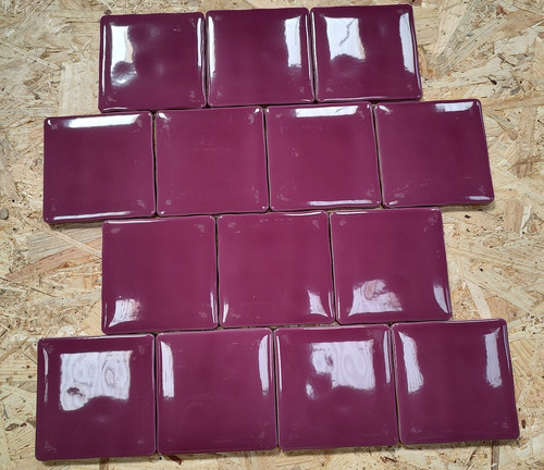 Purple violet square - square, ceramic