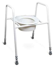 Raised Toilet Seat and Frame Adjustable For Elderly Disabled Lightweight