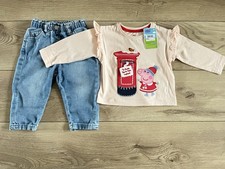 Baby Girls NEXT 9-12 Months Outfit Peppa Pig Christmas Jeans
