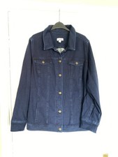 Denim & Co qvc Navy Denim fitted Jacket 2XL Used Good Condition With Pockets 