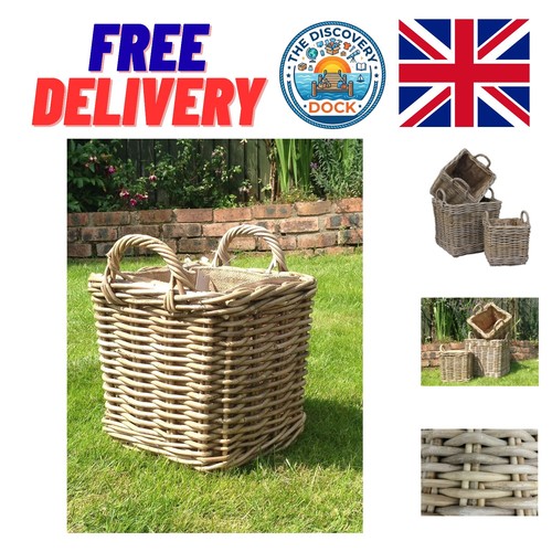 Versatile wood log basket - wood,