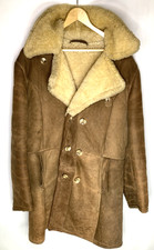 Sheepskin Warm Winter Brown Tan Unisex Shearling Mid Length Coat