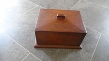 VINTAGE OAK  WOOD DESK TOP WORK BOX   TRINKET BOX   SEWING BOX  STORAGE BOX