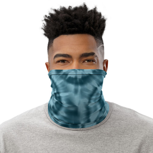 Teal blue tie dye neck - teal,