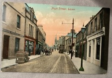 Leven 1909 VINTAGE POSTCARD  High Street coop shops tram 