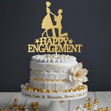 Happy Engagement Cake Topper