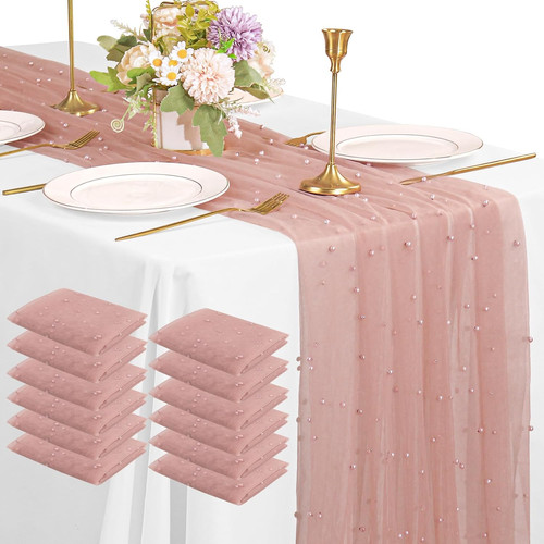 10ft dusty pink tulle - 10ft, table