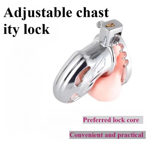 Adjustable metal chastity - metal, lock