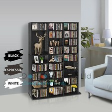 CD Bookcase Storage Shelf Case Cabinet Rack Unit Organizer Wooden 837 CD's BK