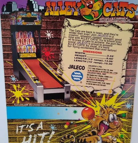 Alley cats arcade game flyer - cats,