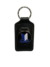 VINTAGE Keyring Leather Look Black Cars Motor Bikes Triumph 