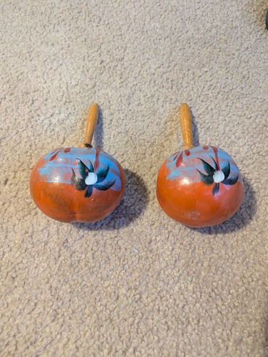 Pair vintage hand painted - of,