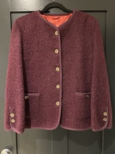 Vintage Mohair & Wool Burgundy Jacket. Made In Jedburgh Scotland. Size 14. NWOT