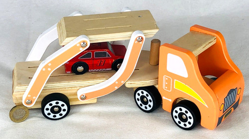 Toy car transporter - toy, wood