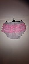 Pvc Sissy Dress Panties white pink RUFFLED FRILLY maid diaper nappy adult baby 