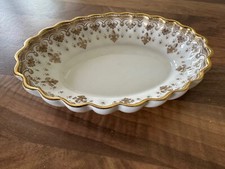 Spode Fleur de Lys Gold Dish Fine Bone China Scalloped Edge No Box