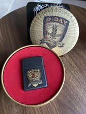 Zippo Lighter D-Day Normandy 50th Anniversary Black Crackle 1944-1994 MIB Tin