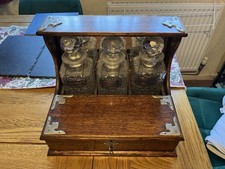 Antique carved triple dark oak - antique,