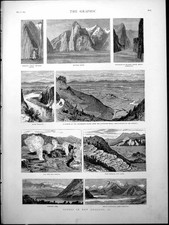 Old New Zealand Scenes Ii Milford Sound Canterbury Plains Tiki TeriVictorian