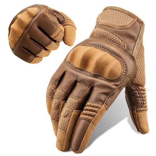Leather motorcycle gloves - leather,