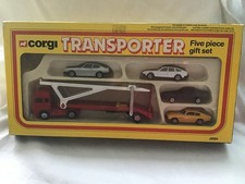 CORGI JUNIORS J3124 TRANSPORTER 5 PIECE GIFTSET - RARE CAR VARIANTS - BOXED
