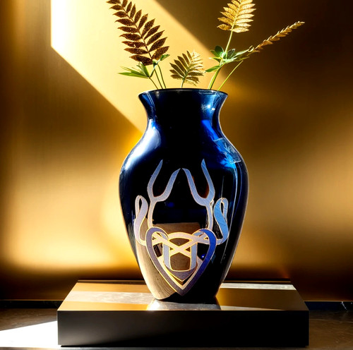 Caithness vase cobalt blue - caithness,