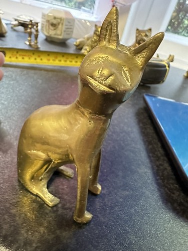 Vintage brass siamese cat - vintage,