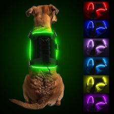 Light Up Dog Harness Rechargeable, LED Dog Harness with 7 Colors 9 Modes (small)