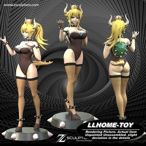 Hot bowsette girl - resin, 3d