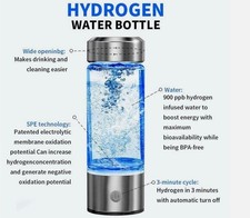 Portable Hydrogen Water Bottle Generator Cup – 420ml Rechargeable Ionizer Filter