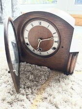 Vintage Old Wooden Mantle Westminster Chime Upcycle Project Clock Art Deco Derby
