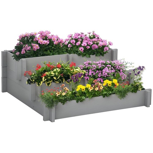 Raised wooden tier - raised, 3-tier