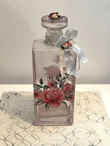 Hand decorated glass - glass, bottle