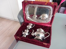  1980 Silver Plated on Brass 4-Piece Tea / Coffee Set in Fitted Presentation Box