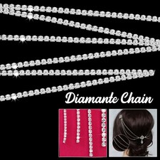 1/10M Rhinestone Chain Rope Trim Diamante Silver Base Crystal Necklace Sewing