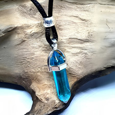 Blue obsidian pendant pillar - obsidian,