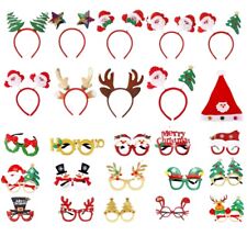 SANTA CLAUS Kid ADULTS CHRISTMAS HAT Headband Glasses  PARTY Novelty Fancy Dress