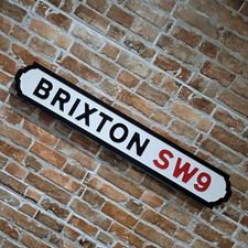 Brixton Sign Wooden Old