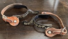 Vintage Pair Of Mexican Style COWBOY  Inlaid Spurs Poker Suits