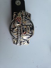 LJ14165 VINTAGE 1989 ***HARLEY-DAVIDSON*** MOTORCYCLES DRAGON SNAKE BELT BUCKLE