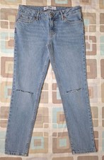 Next Own Light Blue Denim Skinny Stretch Ripped Knee Jeans - Size 8 (28" Leg)