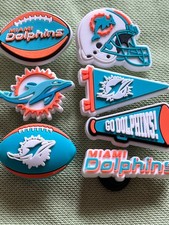 Set Of 7 MIAMI DOLPHINS  American Football NFL Shoe Charms Party Decorations