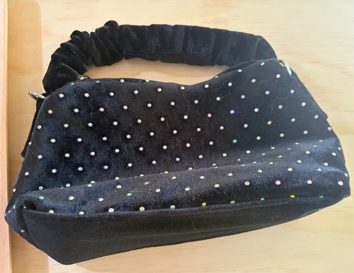 Cute black velvet handbag - , with