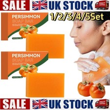 5x Persimmon Soap Bar for Old People Smell, Natural Body Odor Control Bar Soap