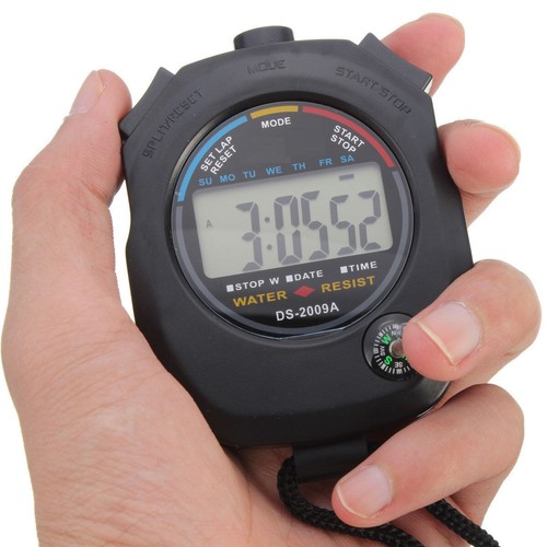Black handheld stopwatch watch - black,